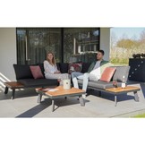 New York hoek loungeset 5 personen | aluminium + hardhout | Light Teaklook | 4-delig - 248x248cm