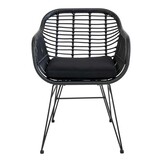 Napels dining tuinstoel | wicker | zwart