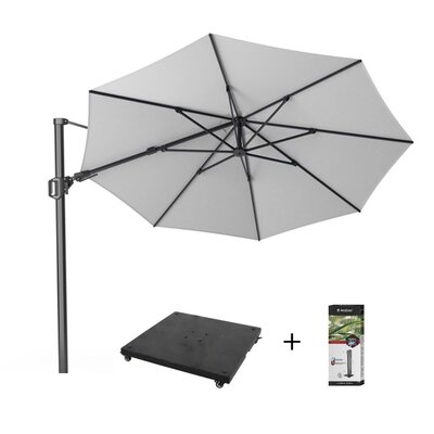 Challenger T² zweefparasol | Ø350cm rond met parasolvoet 90kg & hoes | wit