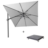Challenger T² zweefparasol | 350x260cm met Modena parasolvoet 90kg | Light Grey