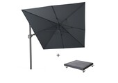 Challenger T² zweefparasol | 350x260cm met Modena parasolvoet 90kg | antraciet
