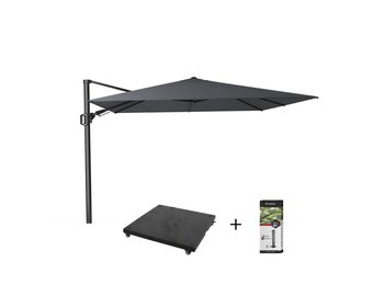 Challenger T² zweefparasol | 300x300cm met parasolvoet 90kg & hoes | zwart