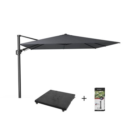 Challenger T² zweefparasol | 300x300cm met parasolvoet 90kg & hoes | zwart