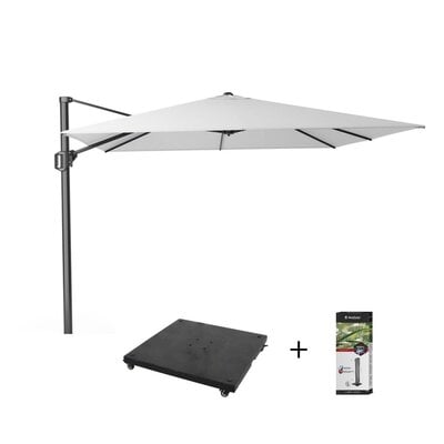 Challenger T² zweefparasol | 300x300cm met parasolvoet 90kg & hoes | wit