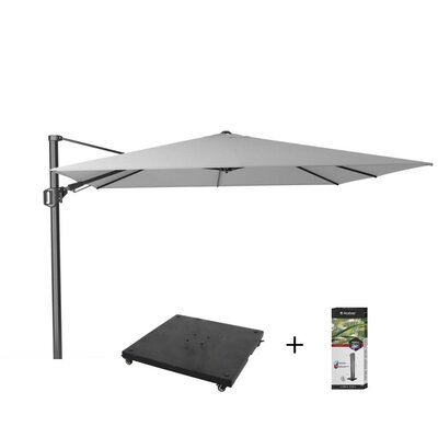 Challenger T² zweefparasol | 300x300cm met parasolvoet 90kg & hoes | Light Grey