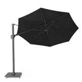 Challenger T² zweefparasol | Ø350cm rond met parasolvoet 90kg & hoes | zwart
