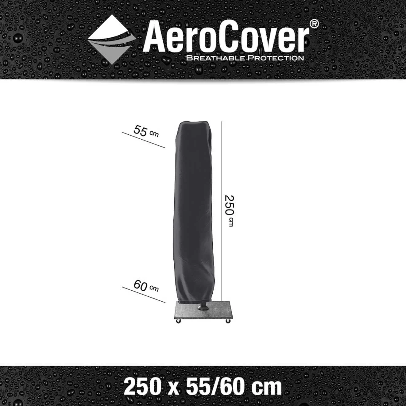 Challenger T² zweefparasol Ø3,50m | zwart + 90kg voet & hoes