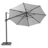 Challenger T² zweefparasol | Ø350cm rond met parasolvoet 90kg & hoes | Light Grey