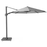 Challenger T² zweefparasol | Ø350cm rond met parasolvoet 90kg & hoes | Light Grey