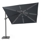 Challenger T² Glow zweefparasol | 300x300cm met parasolvoet 90kg & hoes | antraciet
