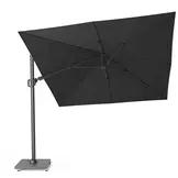Challenger T² zweefparasol - premium doek | 300x300cm met parasolvoet 90kg & hoes | Faded Black
