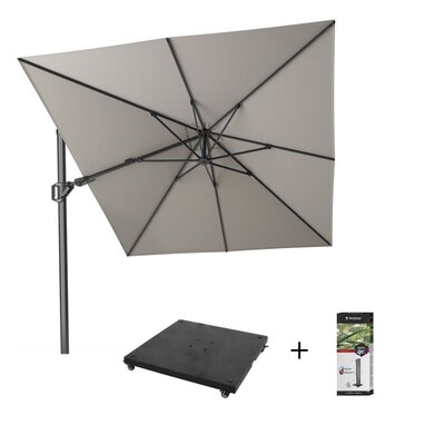Challenger T² zweefparasol - premium doek | 350x260cm met parasolvoet 90kg & hoes | Manhattan