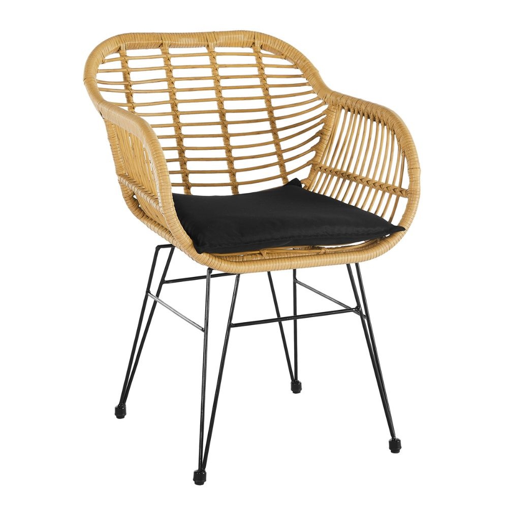 Mauritius balkonset 3-delig | wicker + staal | Bamboo antraciet