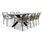 BUITEN living Stockholm/Seville zand dining tuinset | 6 personen | betonlook + touw | 200cm