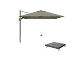 Voyager T² zweefparasol | 270x270cm met Modena parasolvoet 90kg | taupe