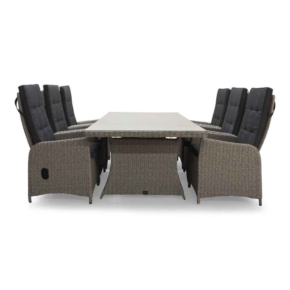 Pisa/Nantes Natural Grey dining tuinset 7-delig | verstelbaar | 230cm