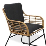 Coco dining tuinstoel | wicker + staal | Bamboo antraciet