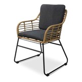 Coco dining tuinstoel | wicker + staal | Bamboo antraciet