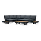 LUX outdoor living Vegas hoek loungeset-links 6 personen | aluminium + polywood | antraciet | 4-delig - 311x230cm