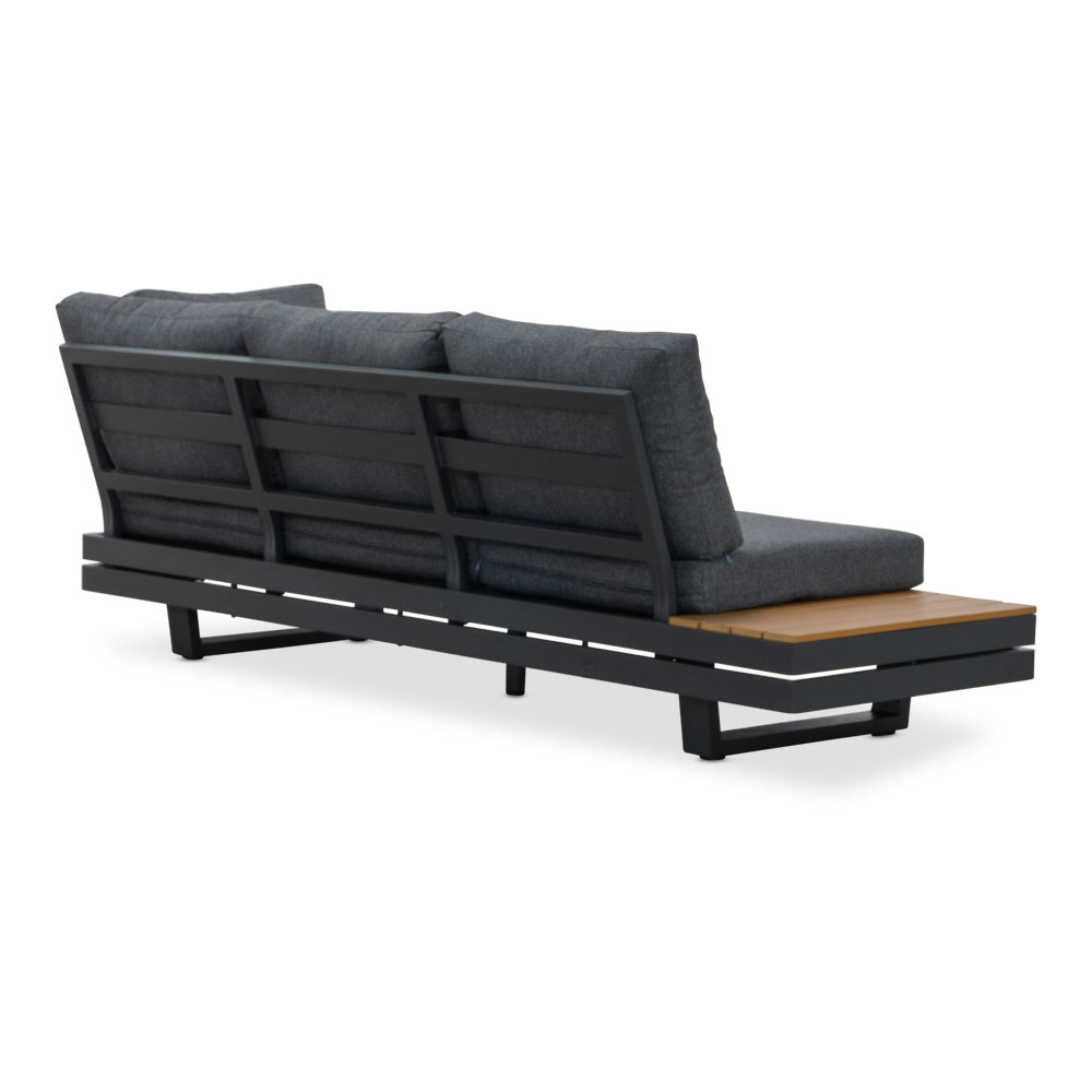 Vegas hoek loungeset 3-delig | aluminium + polywood | antraciet