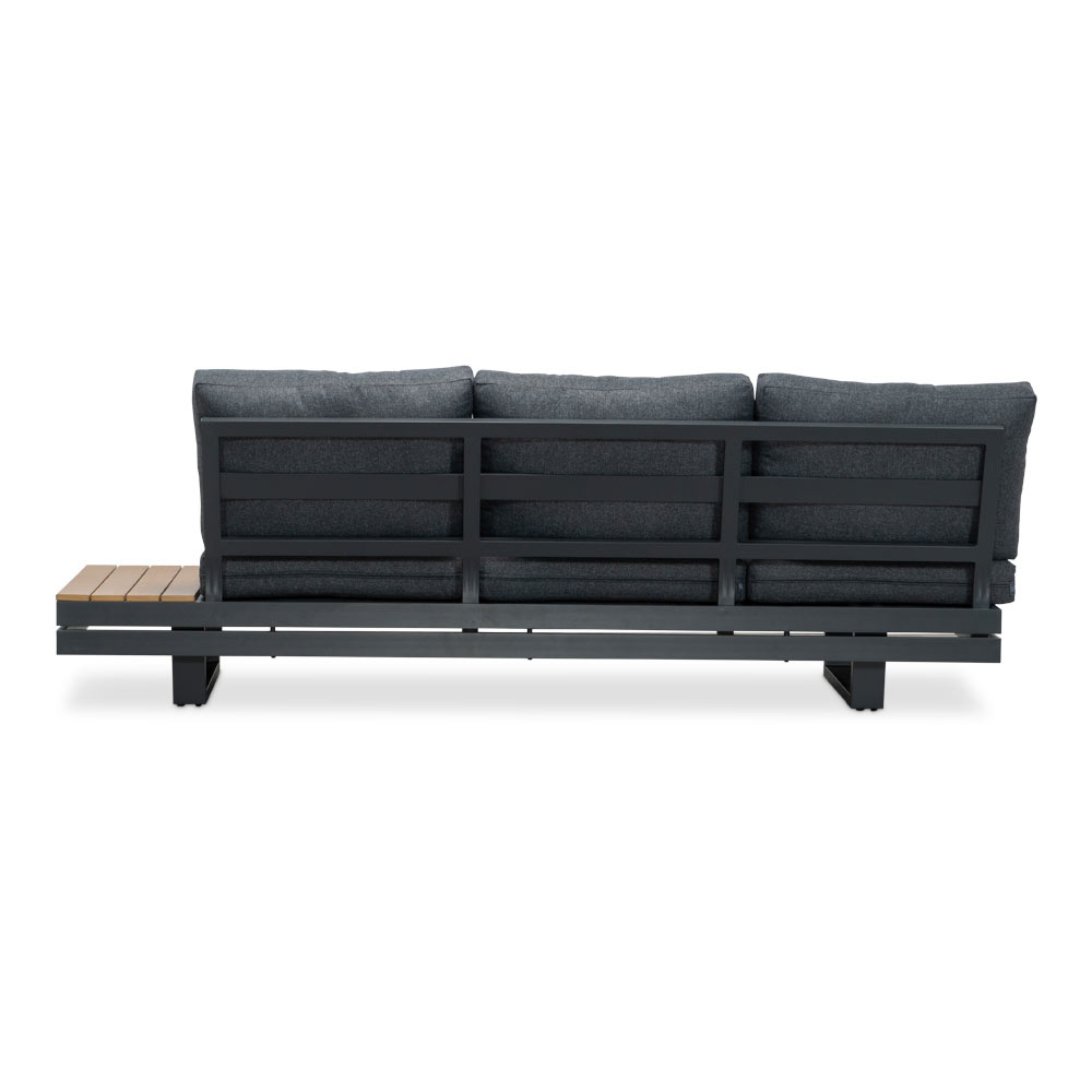 Vegas hoek loungeset 3-delig | aluminium + polywood | antraciet