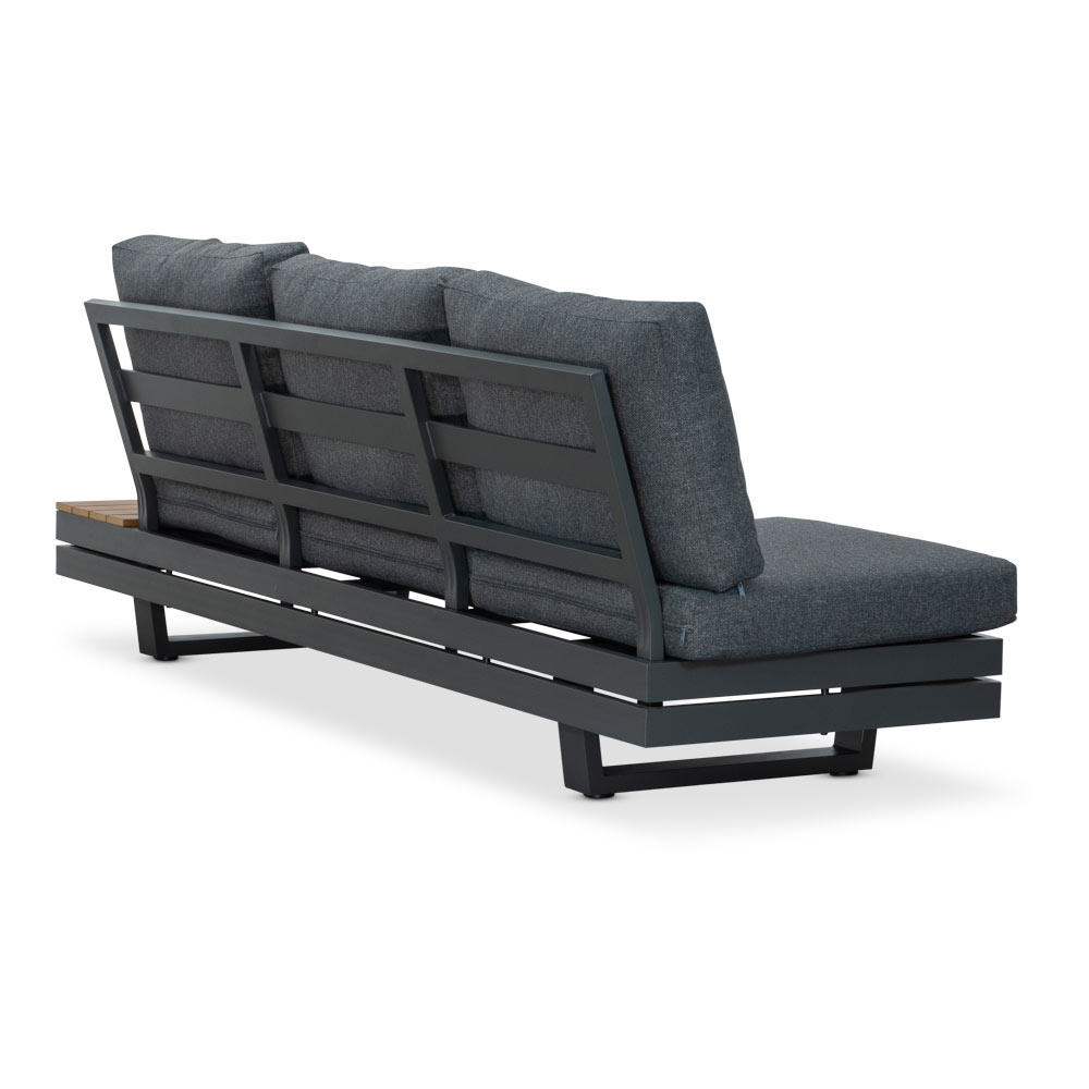 Vegas hoek loungeset 3-delig | aluminium + polywood | antraciet