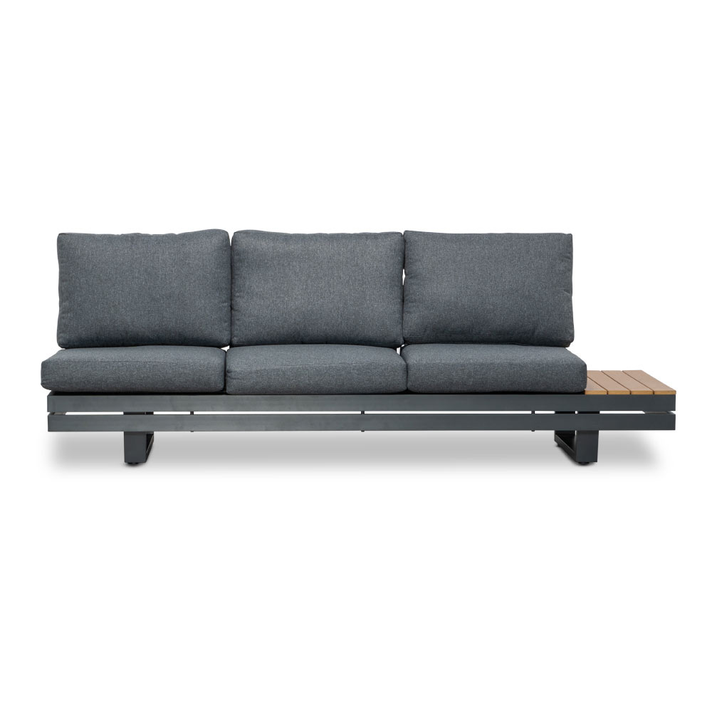 Vegas hoek loungeset 3-delig | aluminium + polywood | antraciet