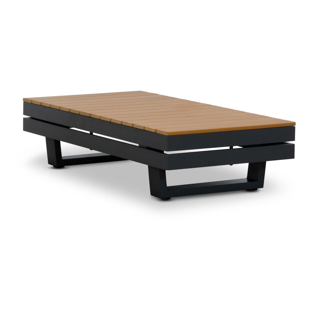 Vegas hoek loungeset 3-delig | aluminium + polywood | antraciet