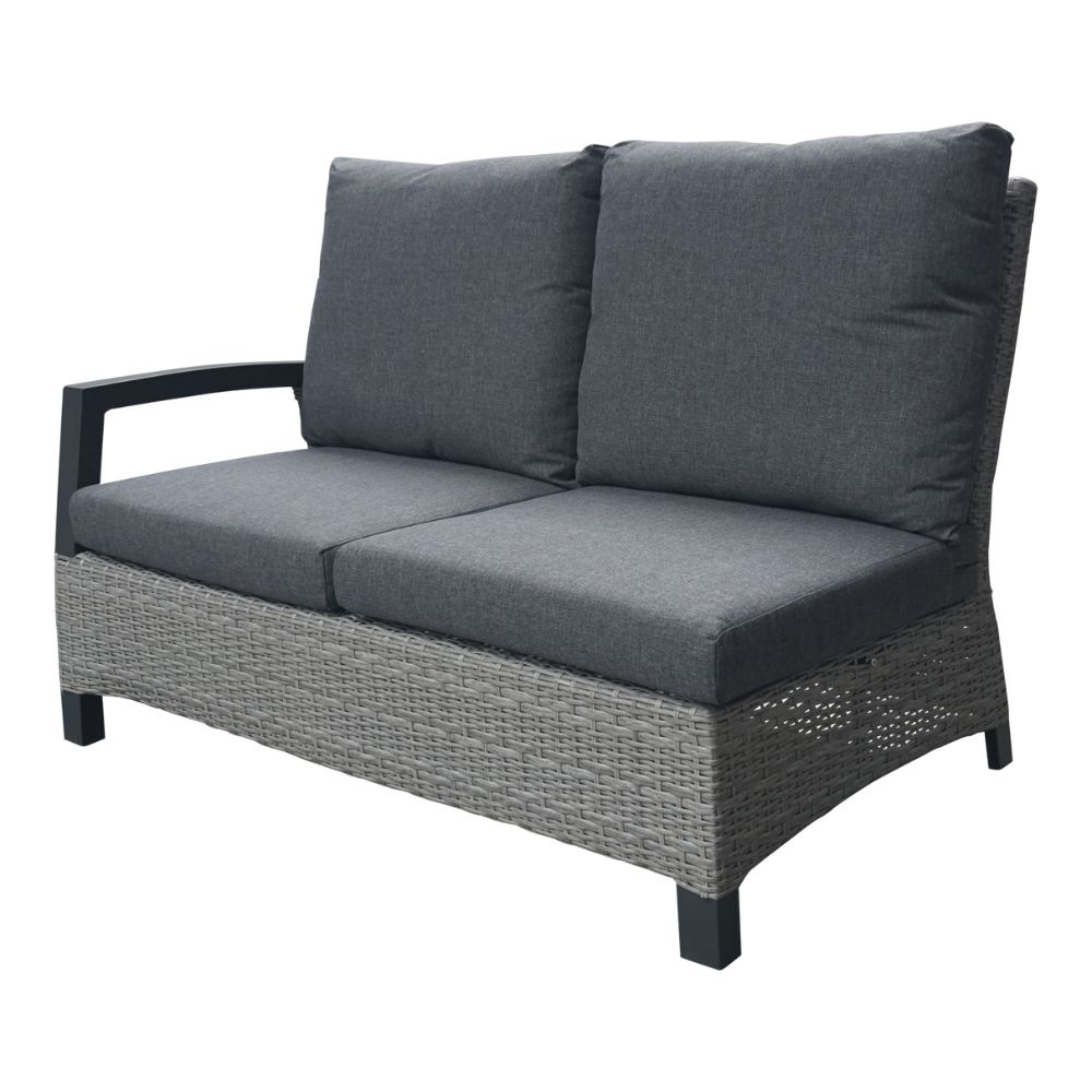 Prato Brick hoek loungeset 4-delig | aluminium + wicker | grijs