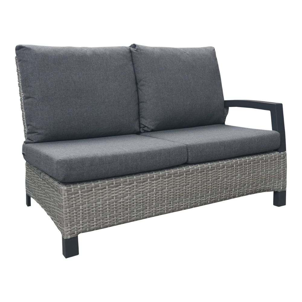Prato Brick hoek loungeset 4-delig | aluminium + wicker | grijs