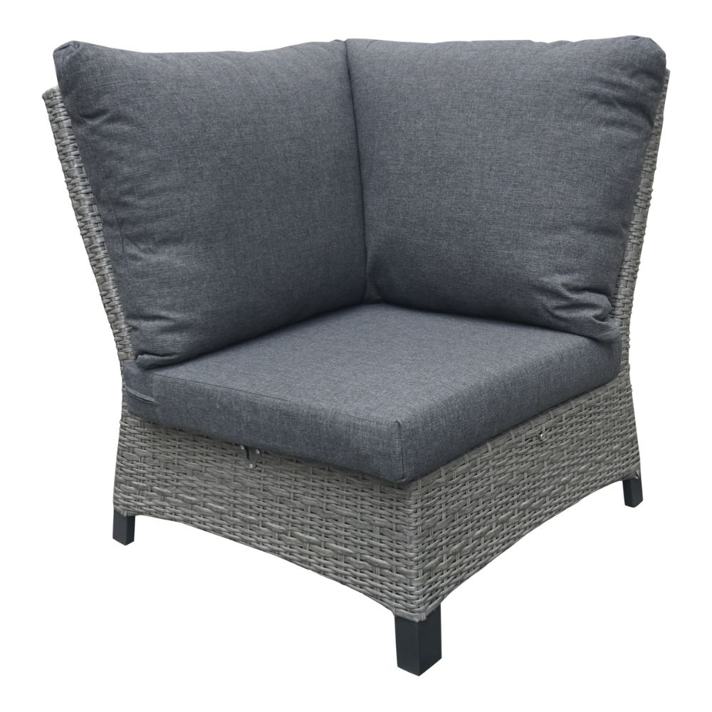 Prato Brick hoek loungeset 4-delig | aluminium + wicker | grijs