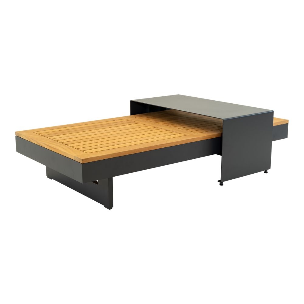 Barbados hoek loungeset 6 personen | aluminium + teakhout | Natural Teak | 5-delig - 323x245cm