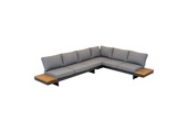 Barbados hoek loungeset 6 personen | aluminium + teakhout | Natural Teak | 5-delig - 323x245cm