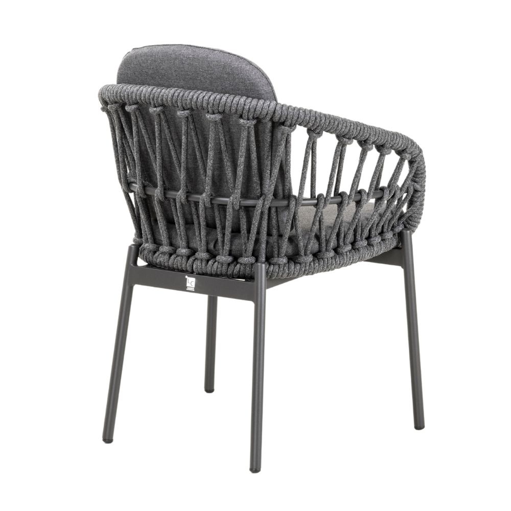 Arizona dining tuinstoel Dark grey | aluminium + touw | Dark Grey