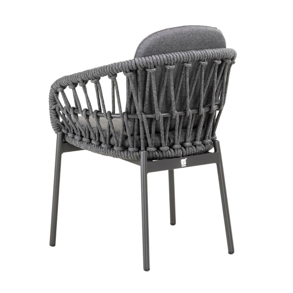Arizona dining tuinstoel Dark grey | aluminium + touw | Dark Grey