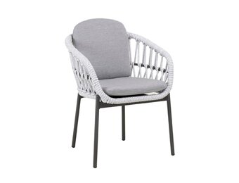 Bari dining tuinstoel | touw + aluminium | wit