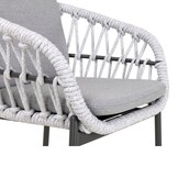 Bari dining tuinstoel | touw + aluminium | wit