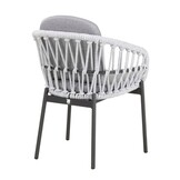 Bari dining tuinstoel | touw + aluminium | wit