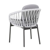 Bari dining tuinstoel | touw + aluminium | wit