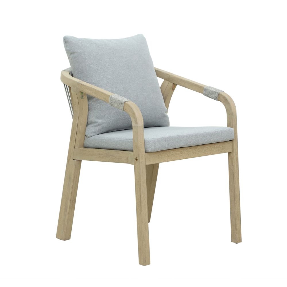 Alora dining tuinstoel | hardhout + touw | Light Grey