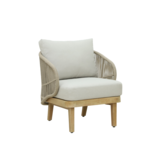 Matera loungestoel tuin | hardhout + touw | zand