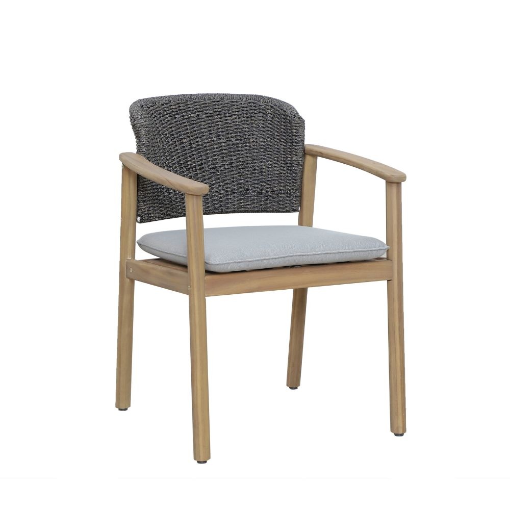 Santo dining tuinstoel | hardhout + touw | Rose Grey Wash afbeelding