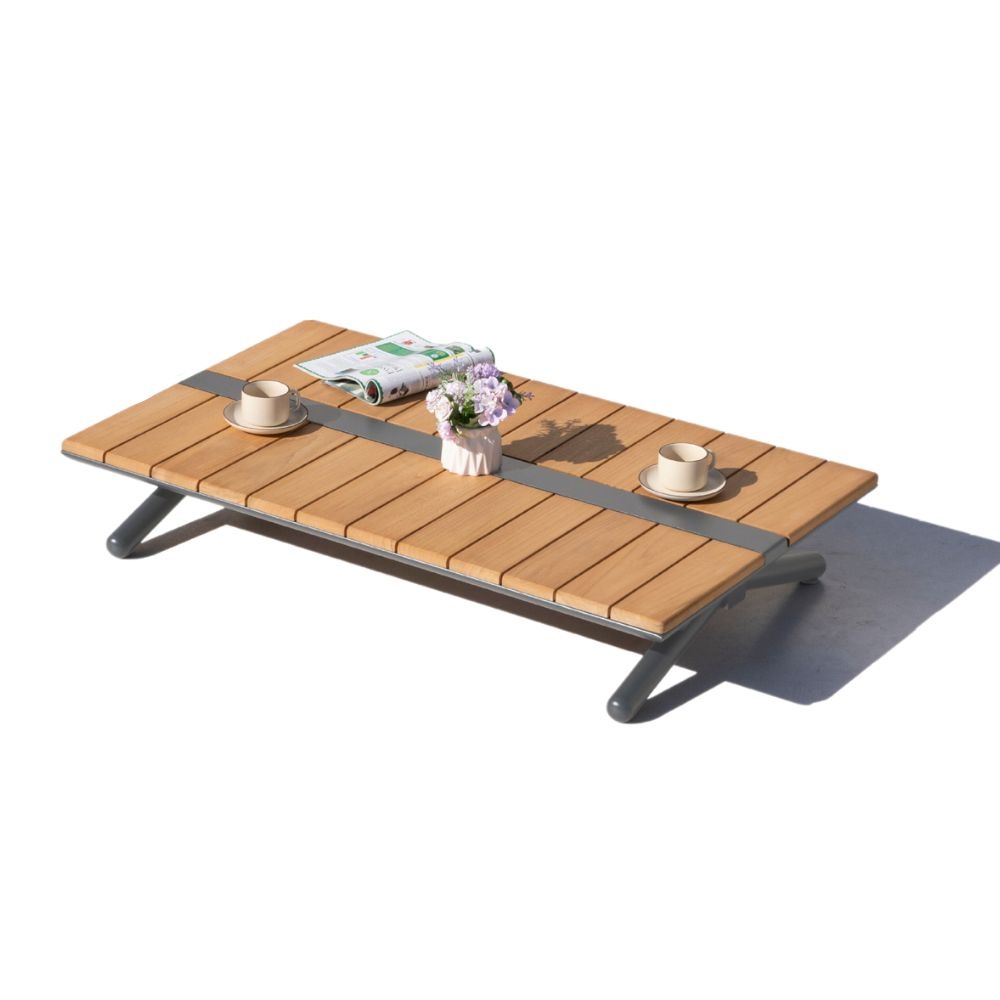 Manchester hoek loungeset 5 personen | aluminium + teakhout | antraciet | 5-delig - 324x249cm