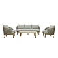 BUITEN living Matera stoel-bank loungeset 5 personen | eucalyptus + touw | zand/Light Teaklook | 4-delig