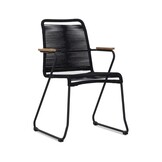 Gladys dining stoel | touw + staal | zwart