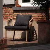 Logan loungestoel tuin | wicker + staal | Bamboo antraciet
