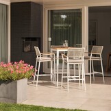 Sandro bartafel 4 personen | teakhout + aluminium | wit | 140cm