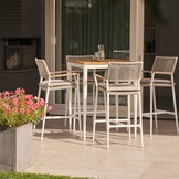 Sandro bartafel 4 personen | teakhout + aluminium | wit | 140cm