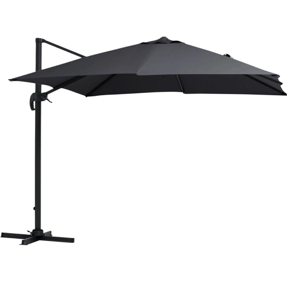 Lissabon zweefparasol | 300x300cm met parasolvoet | zwart afbeelding