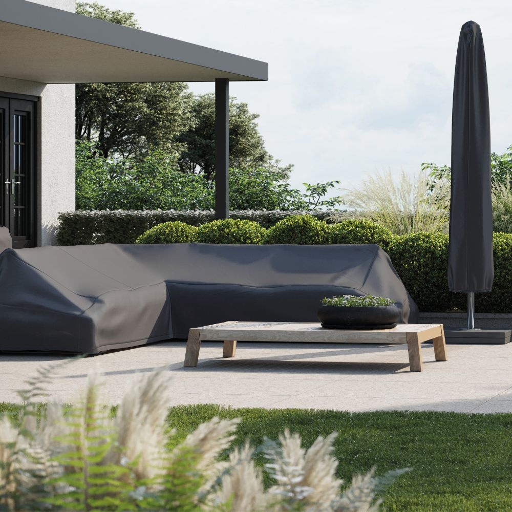 Loungesethoes L-vorm trapeze 270x270x90xH65/90cm